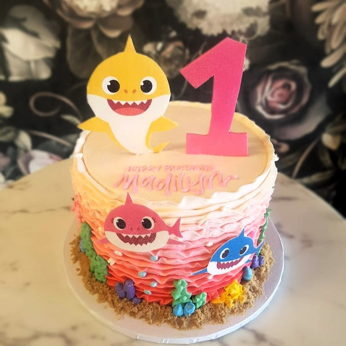 Baby Shark Super Cute Baby Cake Under the Sea Cake Rolling In