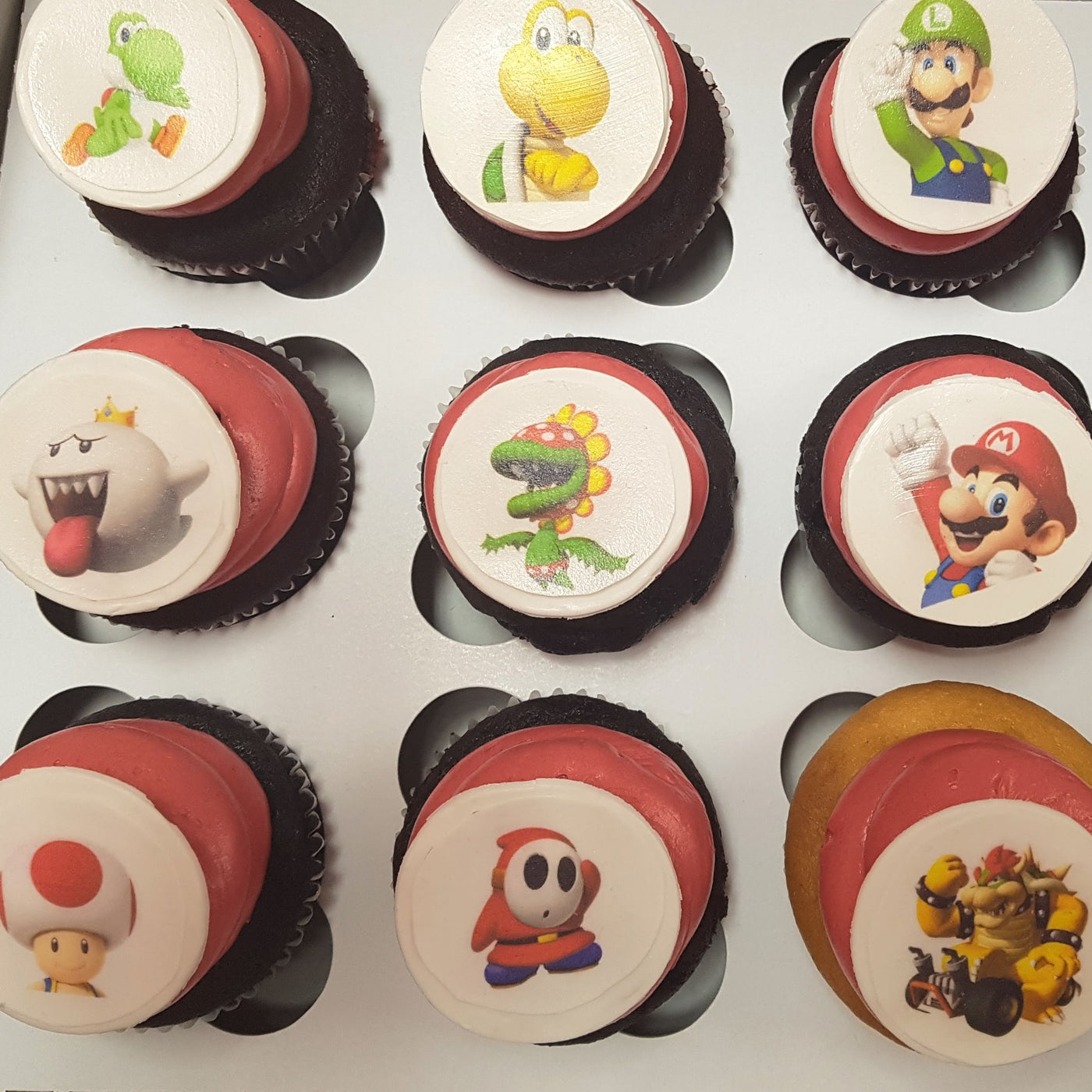 super mario cupcakes, birthday party, classroom cupcakes, kid's birthday, gamer birthday