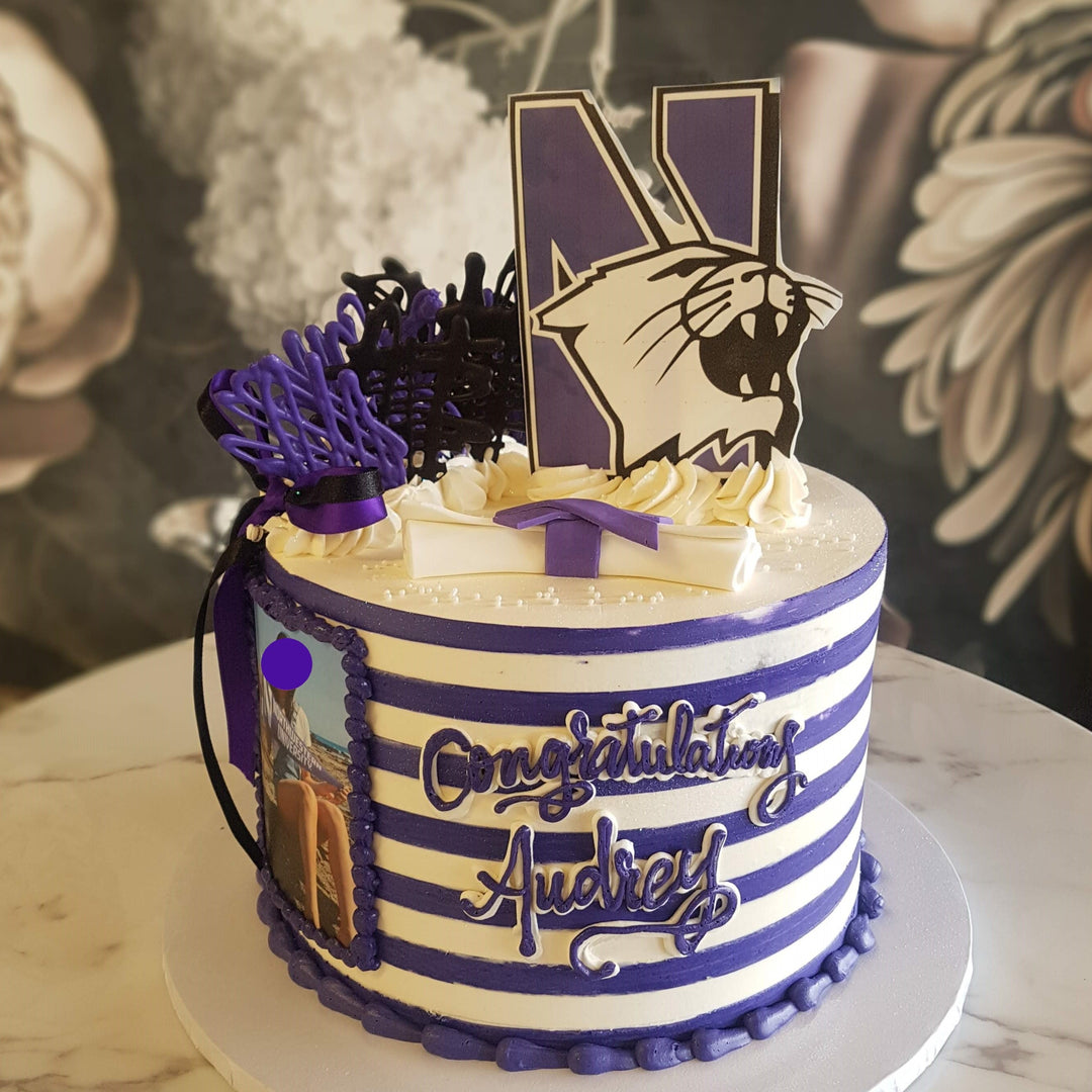 Purple graduation cake, bishop gorman graduation cake, palo verde graduation, UNLV graduation cake