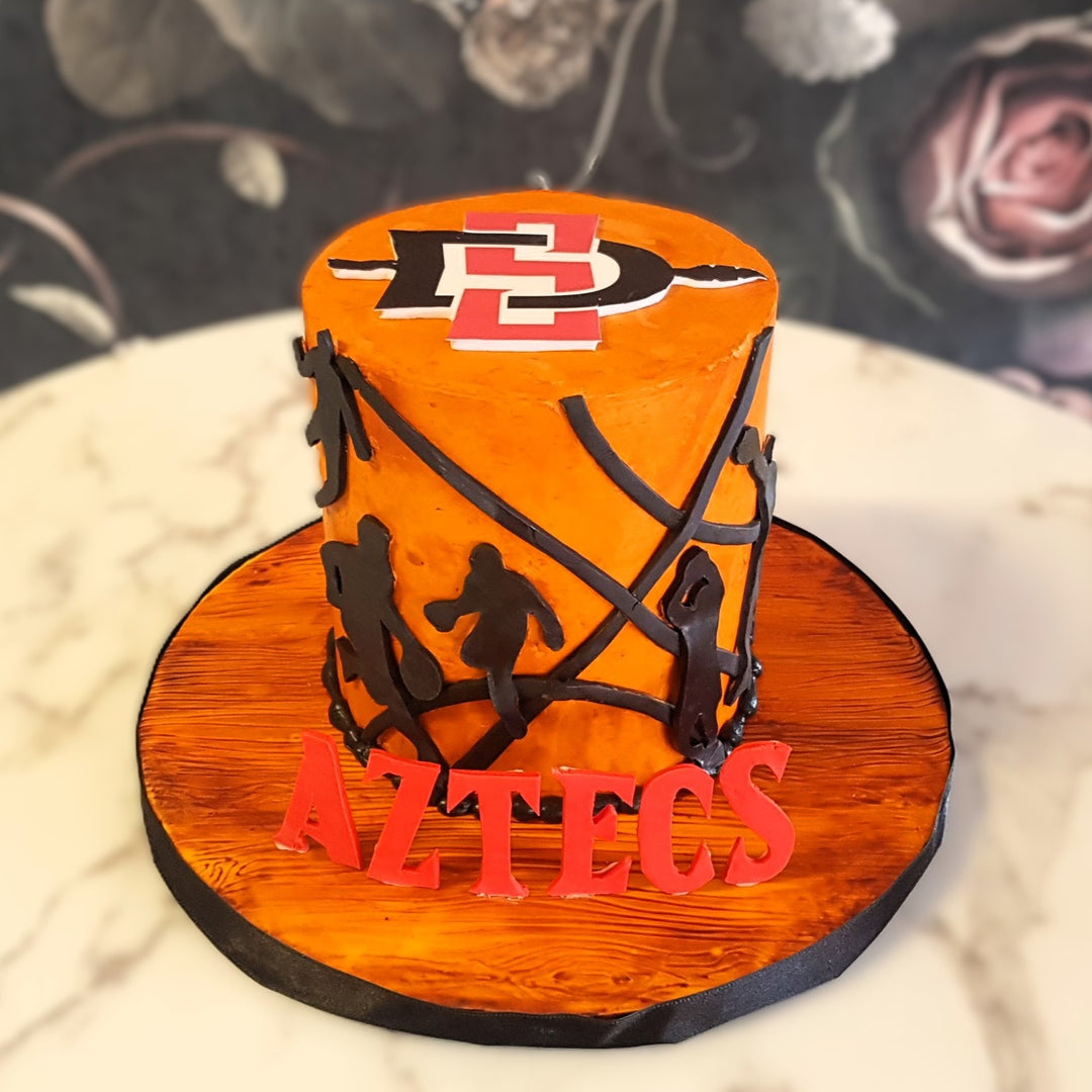 Aztecs, Basketball, Sports cake, Mens celebration, Mens birthday, Cake delivery Vegas, San Diego State, NCAA