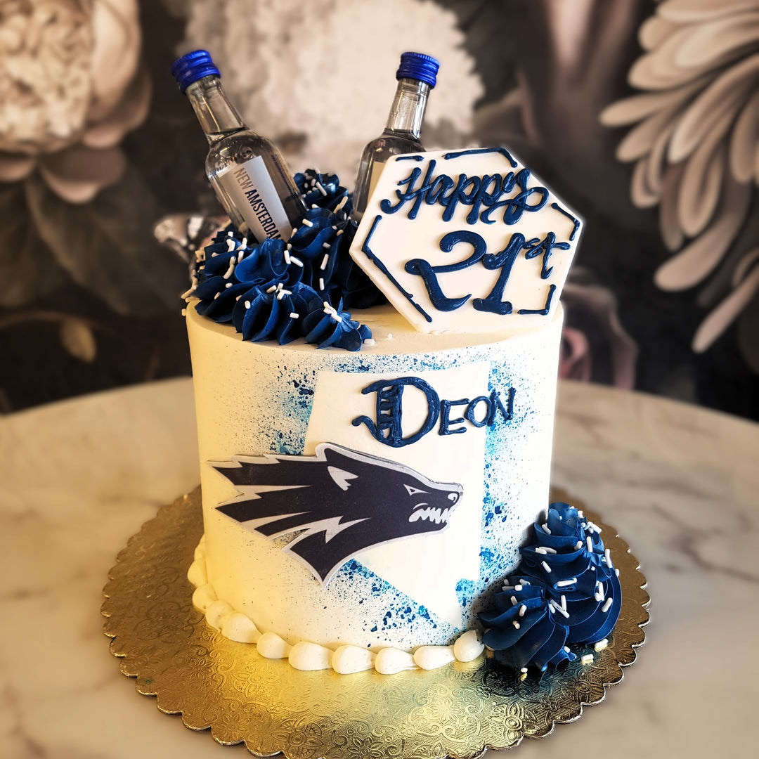 Mens debut cake, mens cake, vodka, new amsterdam, luxury cake, party cake, cake delivery vegas, 21st birthday, Nevada Cake