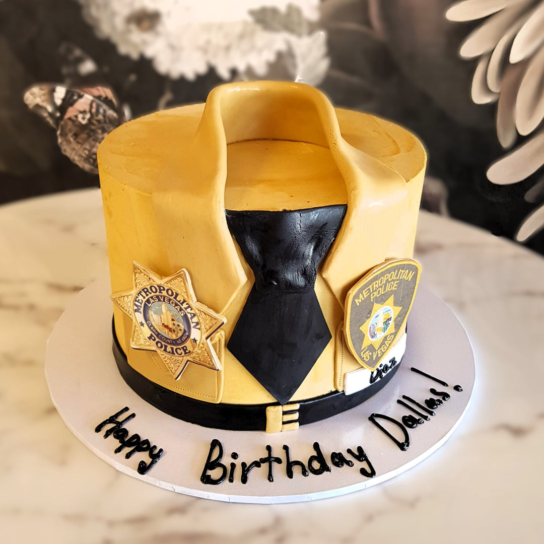 Uniform cake, cool cake vegas, mens celebration, officer's cake, profession cake, cake delivery vegas