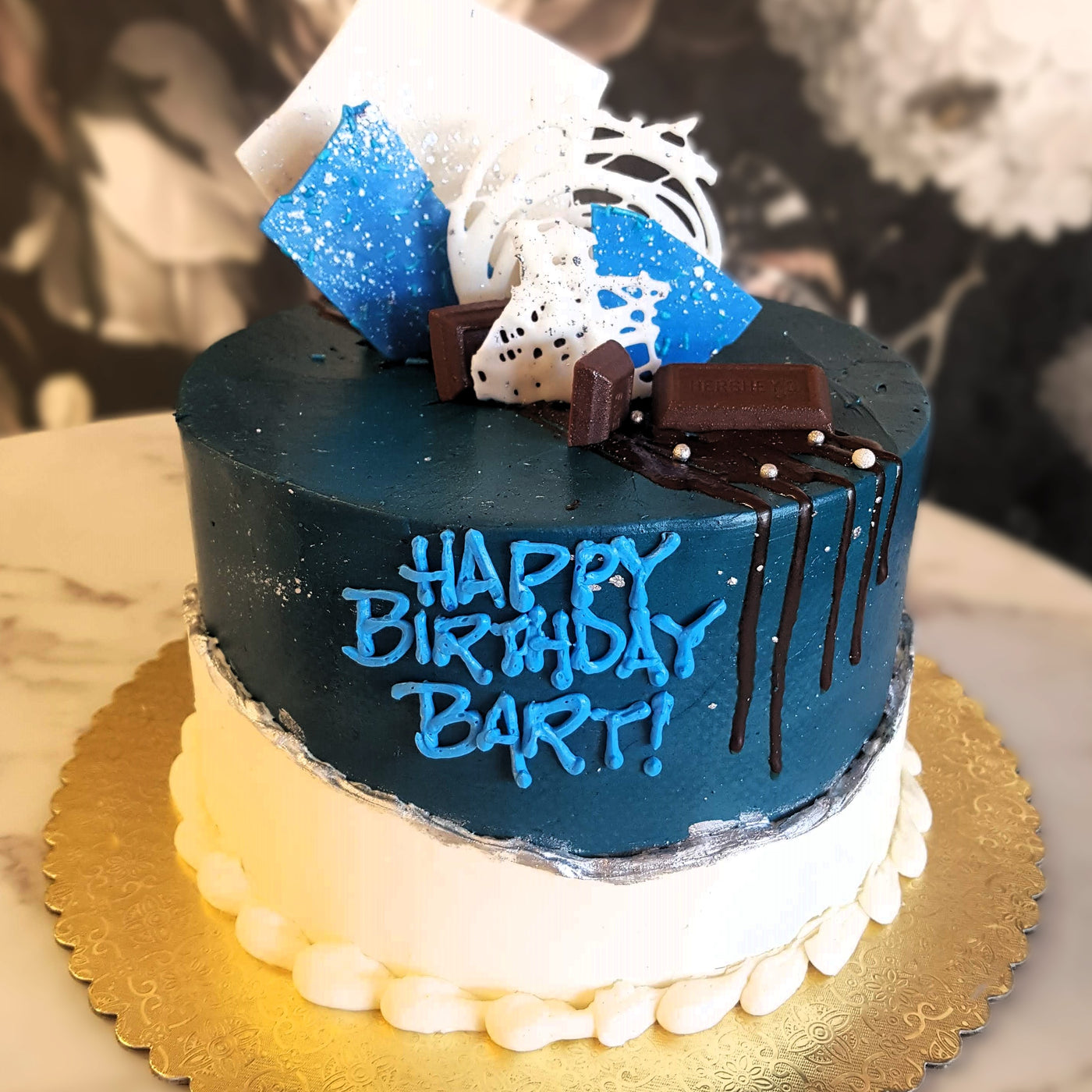 Mens cake, Blue and white cake, Mens birthday, Mens Luxury Cake, Classic cake for men, Best cake vegas, Cake delivery Vegas, Bakery near me