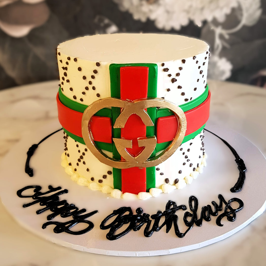 Gucci, luxury cake, women's cake, cake for her, designer cake, 50th birthday, Mother's day, cake for girls