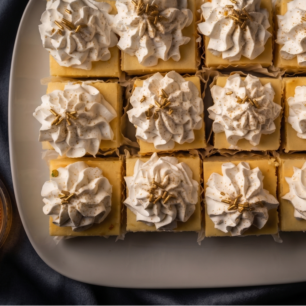 Mini cheesecake bites with creamy cheesecake filling and buttery graham cracker crust, handcrafted for dessert tables and special events.