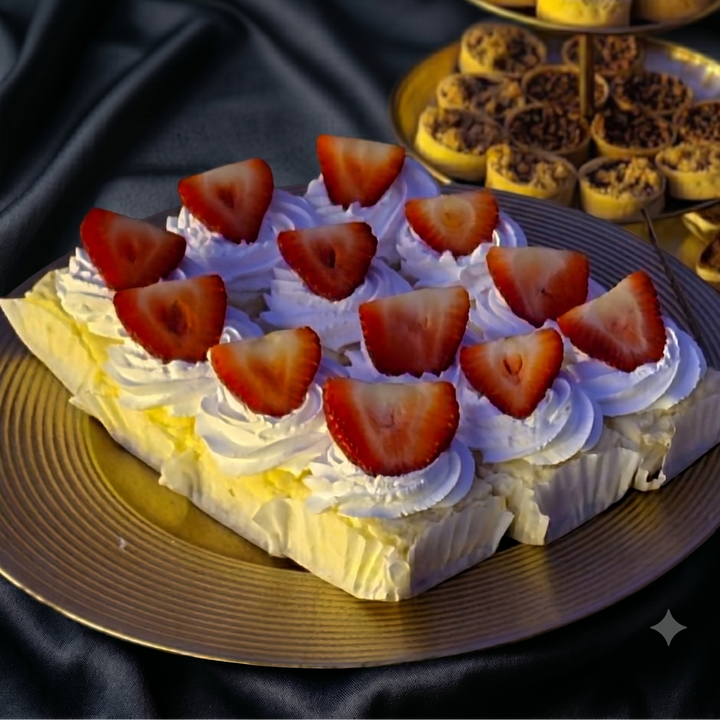 cheesecakes with fresh strawberries on a dark fabric background bites for sharing, parties, gathering, gifting
