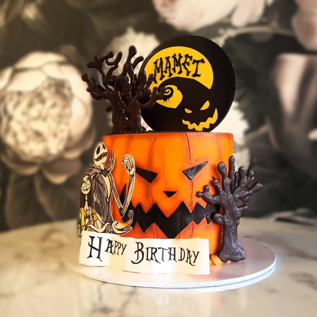 Halloween Cake, Holiday cake vegas, bakery near me, cake delivery vegas, halloween party cake, Jack-O, pumpkin halloween cake,  haunted cake