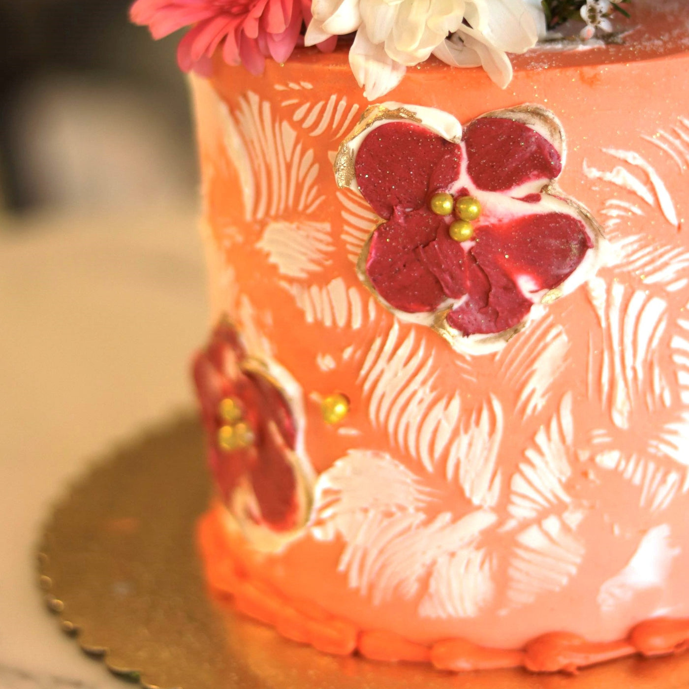 tropical paradise cake, Hawaiian luau party