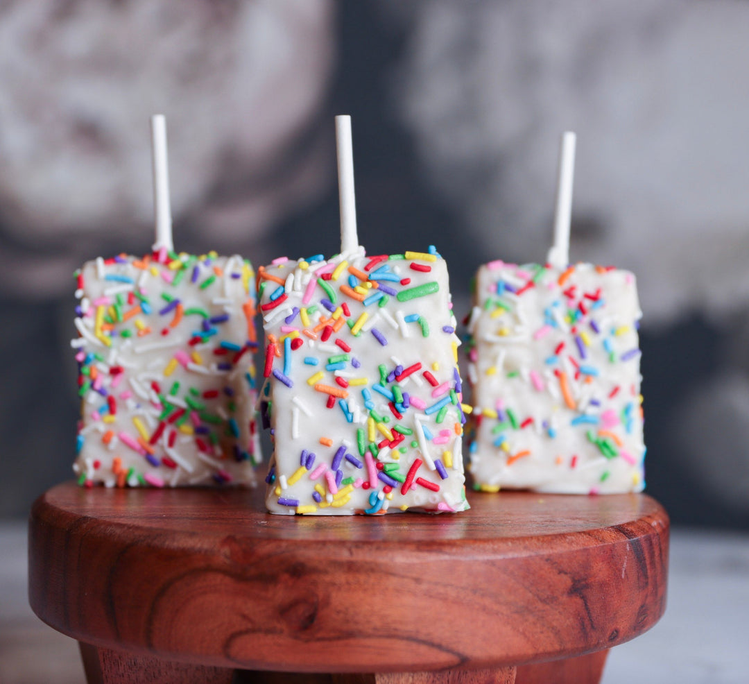 chocolate covered rice krispie treats, gift to neighbor, bring to funeral, birthday, anniversary, work anniversary. 10 year anniversary, 1 year anniversary