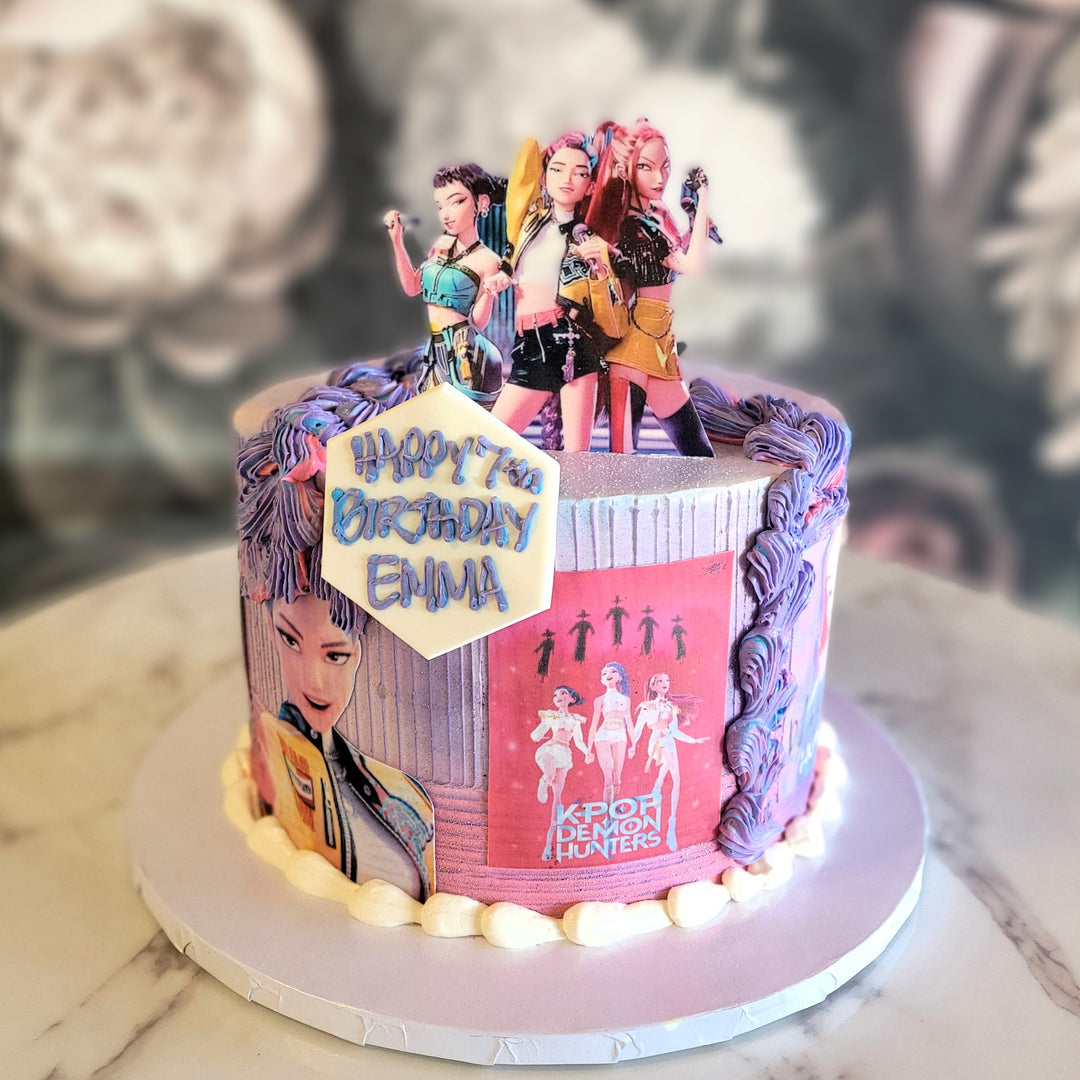 Demon Hunter, anime cake, cakes for kids, teens favorite, kpop, fictional character, cake delivery vegas, kpop demon hunter