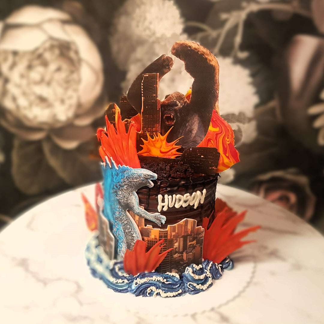 Godzilla Cake, Monster Cake, Kingkong, Cake delivery vegas, Boys cake, boy party theme, Godzilla party, bakery near me