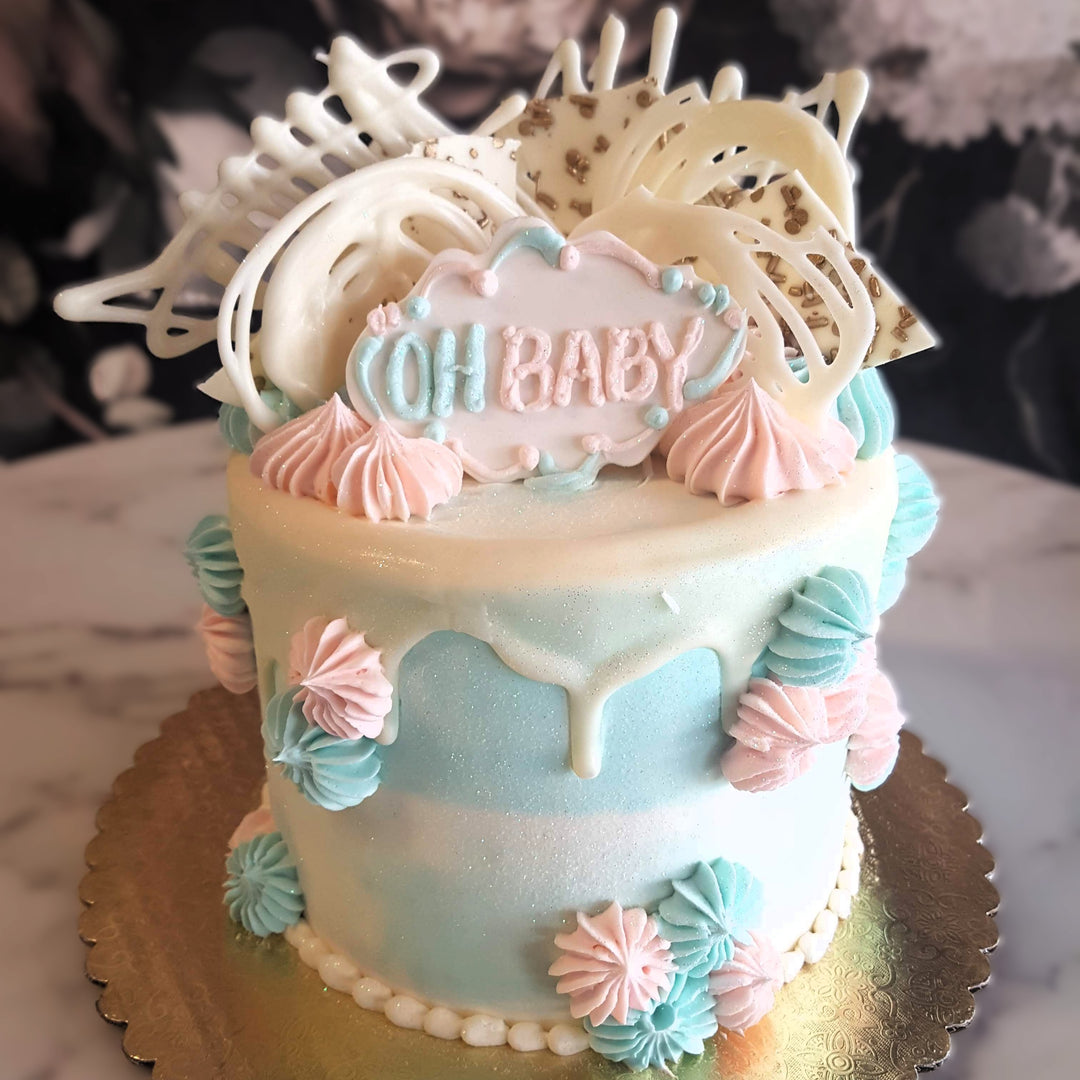 Gender reveal cake, Baby shower, Pink and blue, Baby cake vegas, Bakery near me, Cake Delivery Las Vegas