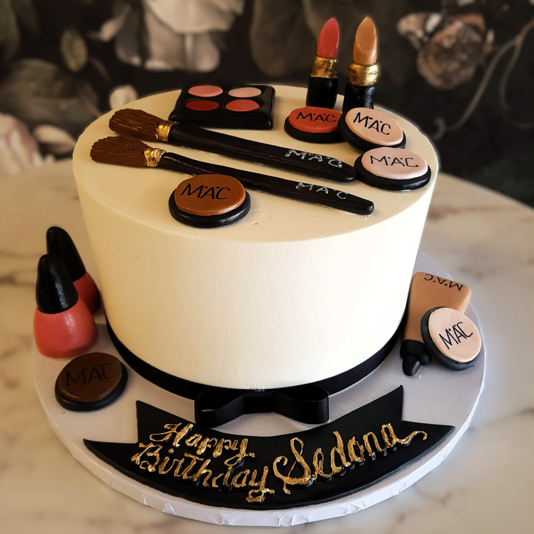make up cake, cake for ladies, cake delivery vegas, bakery near me, classic cake, cake for mom, cake for girlfriend, mom's birthday, mac, lipstick cake