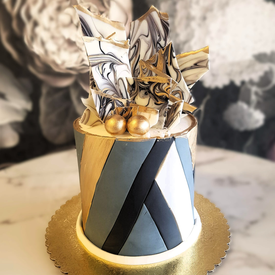 Mens cake, Mens birthday, Mens Luxury Cake, Best cake vegas, Cake delivery Vegas, Bakery near me, Modern cake, Classic Cake, Gold, blue and black, marble cake