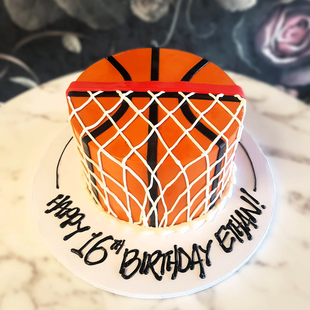 NBA, Basketball ring, Basketball, Sports cake, Mens celebration, Mens birthday, Cake delivery Vegas, Boys cake