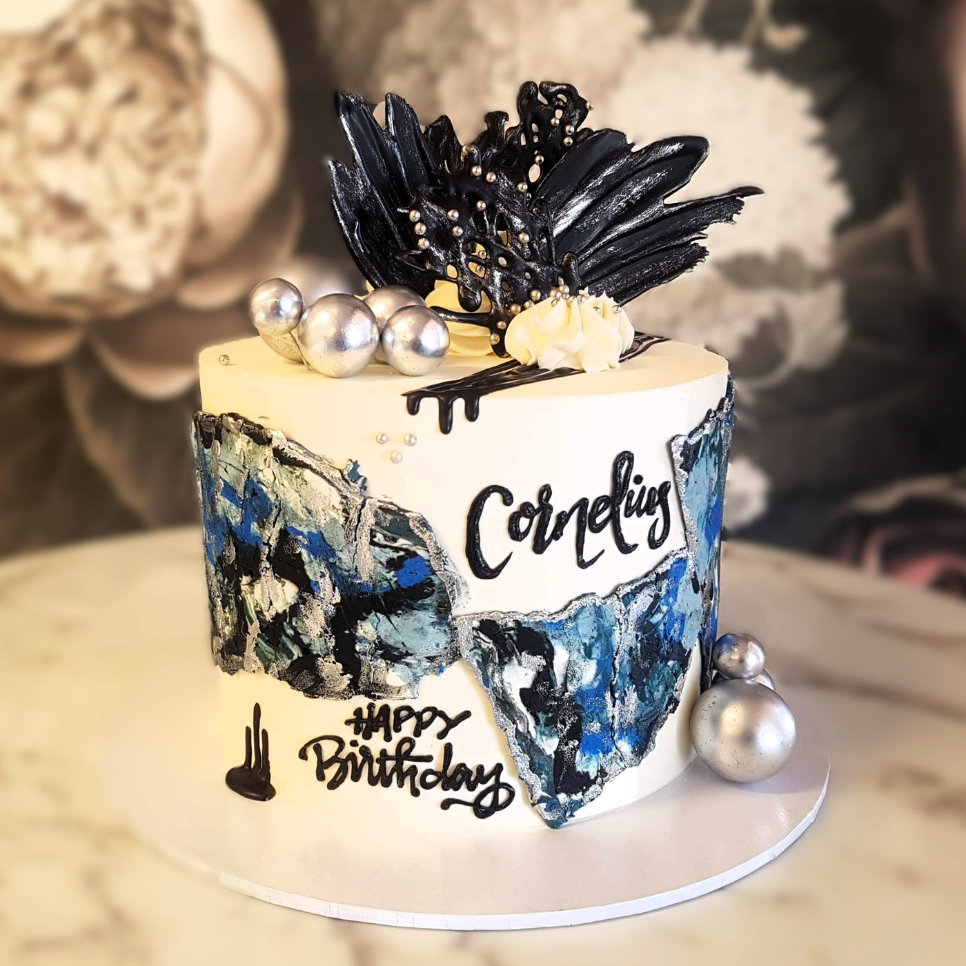 Mens cake, Mens birthday, Mens Luxury Cake, Best cake vegas, Cake delivery Vegas, Bakery near me, blue and white cake