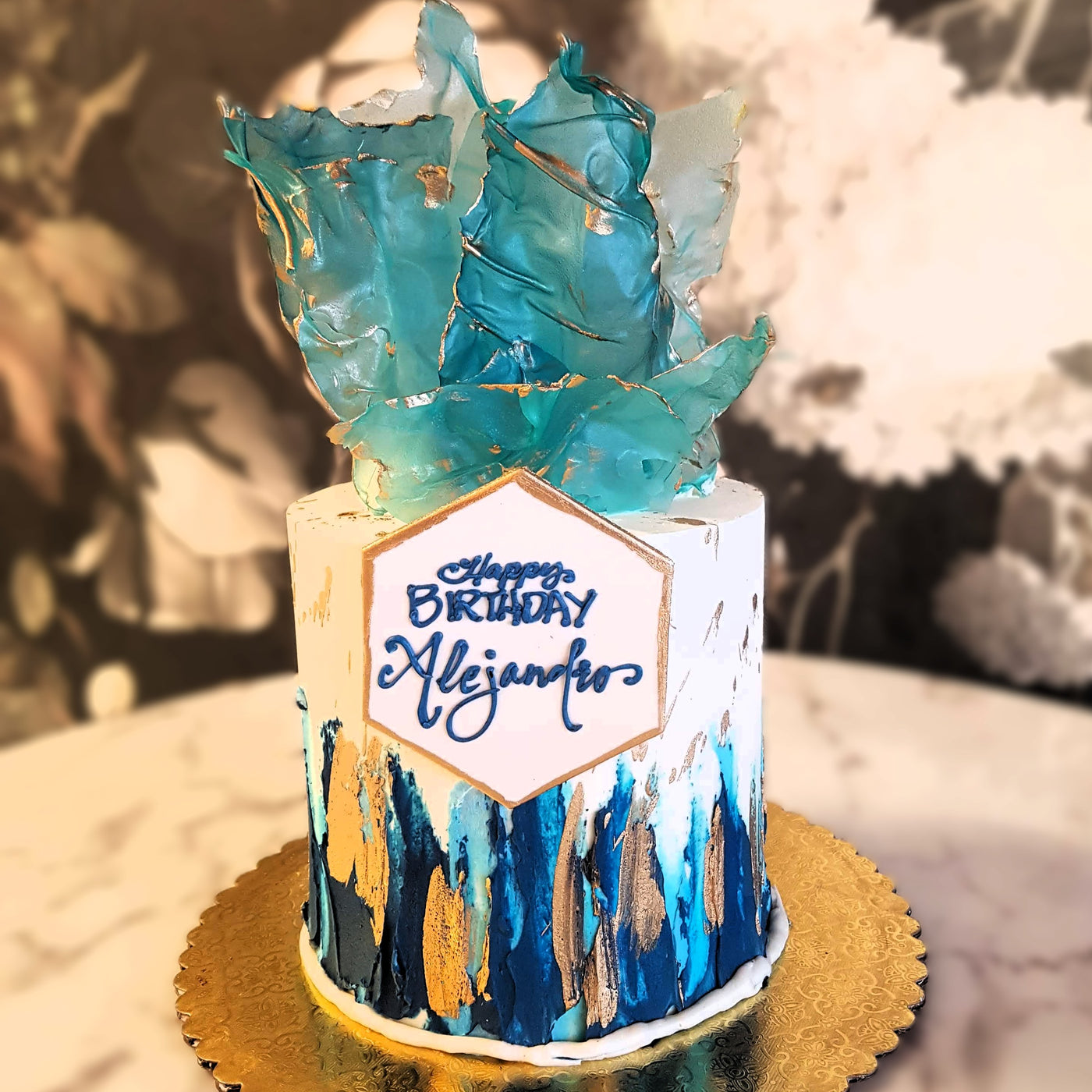 Mens cake, Mens birthday, Mens Luxury Cake, Best cake vegas, Cake delivery Vegas, Bakery near me, Blue and gold cake, ocean vibes 