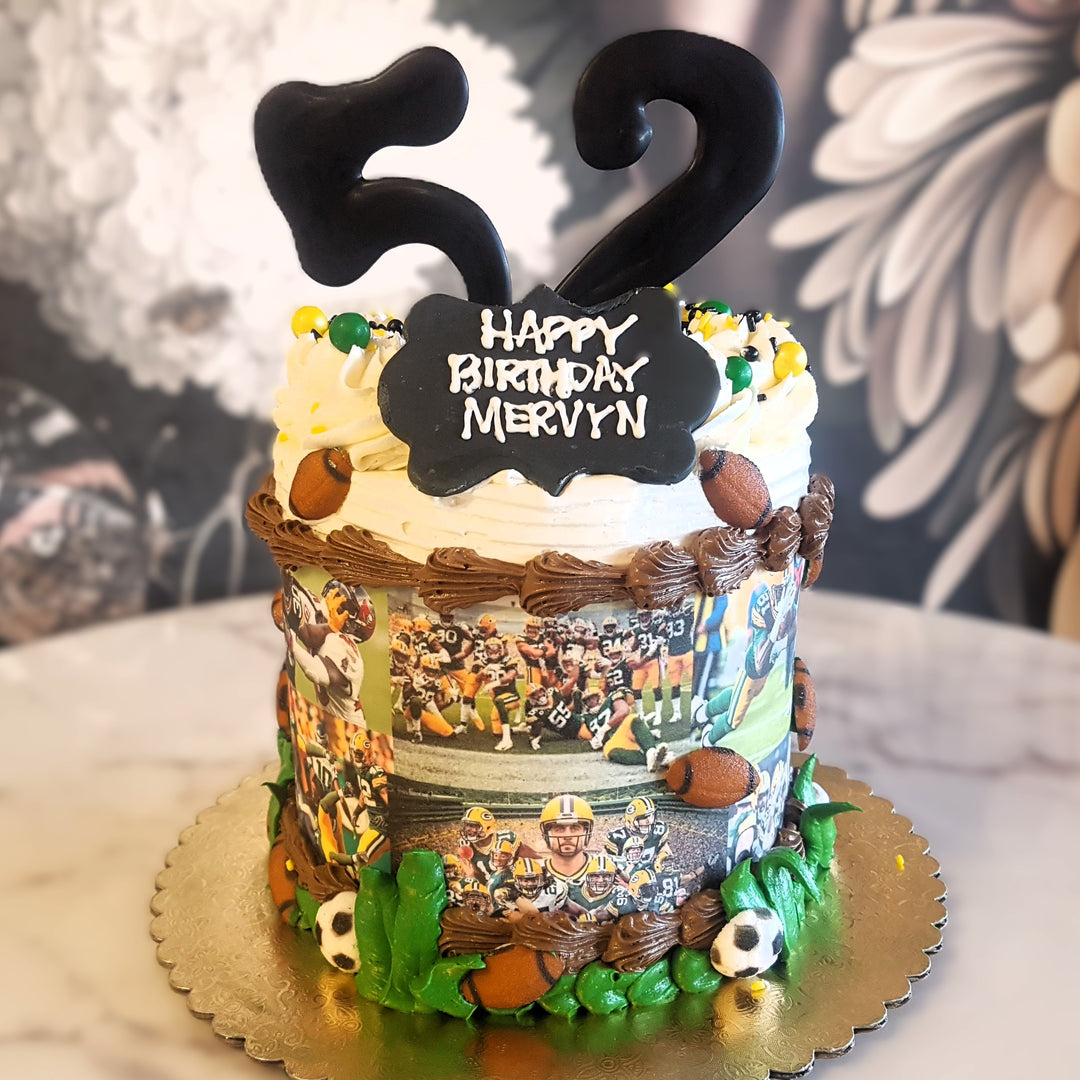 Football, Sports cake, cake delivery vegas, bakery near me, cake for men, Superbowl, touchdown, mens birthday