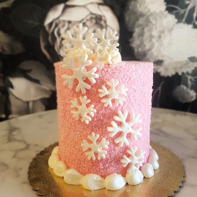 Winter themed cake, winter palette cake, thanksgiving cake, holiday cake vegas, bakery near me, birthday cake, vegas cake delivery, pink cake, pink winter, Capricorn cake, snowflake cale, January birthday, mom's cake