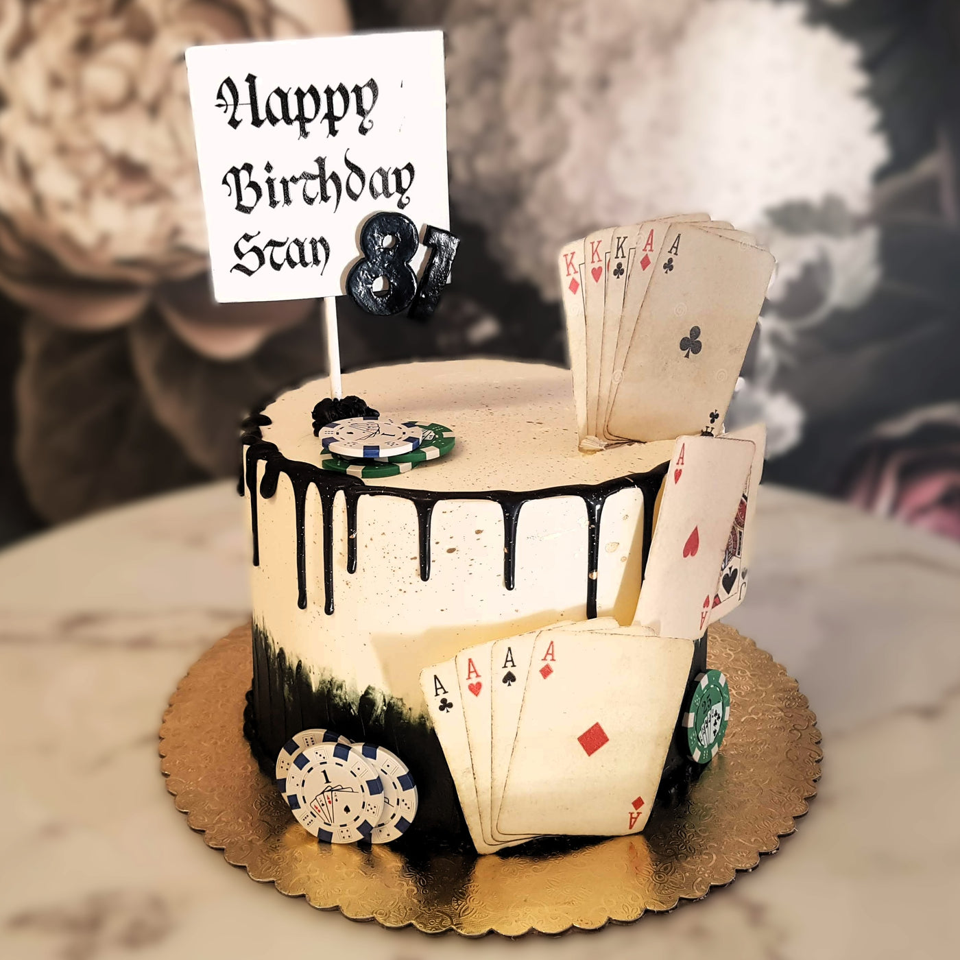 Casino themed cake, cards, poker chips, bet, cool cakes, mens birthday, bakery vegas, cake delivery, las vegas cake
