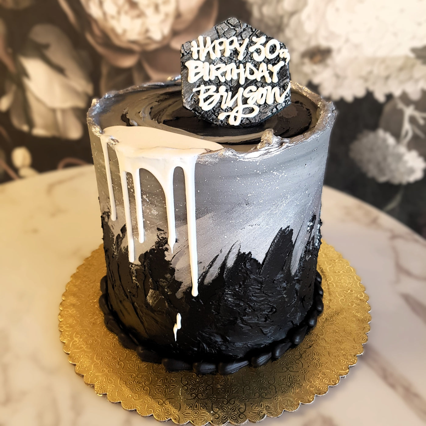 Mens cake, 30th birthday, black and silver cake., Mens birthday, Mens Luxury Cake, Classic cake for men, Best cake vegas, Cake delivery Vegas, Bakery near me