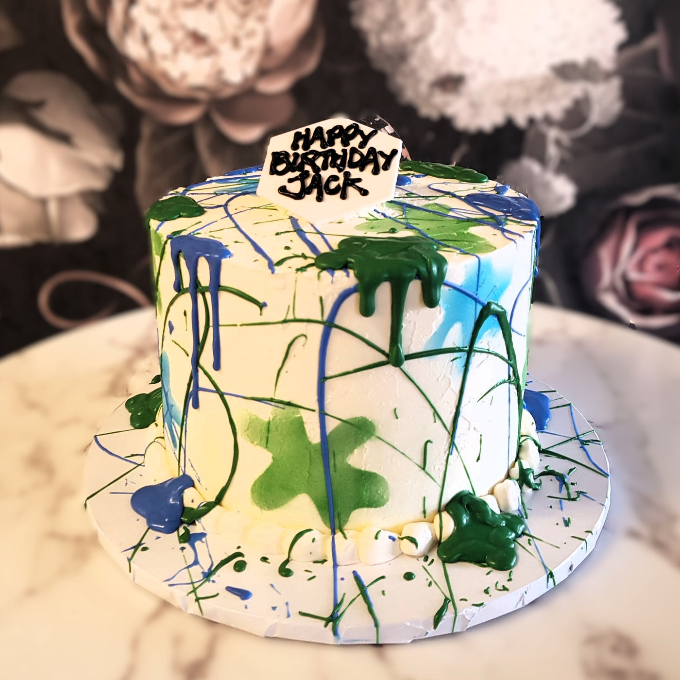 Paintball Party Splatter Art Cake Combat Party - Main Image