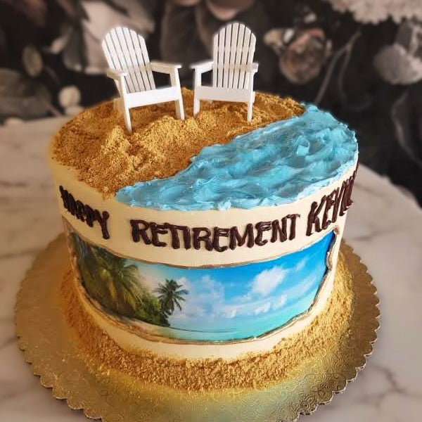 Summer cake, tropical themed cake, beach themed cake, bakery near me, best bakery vegas