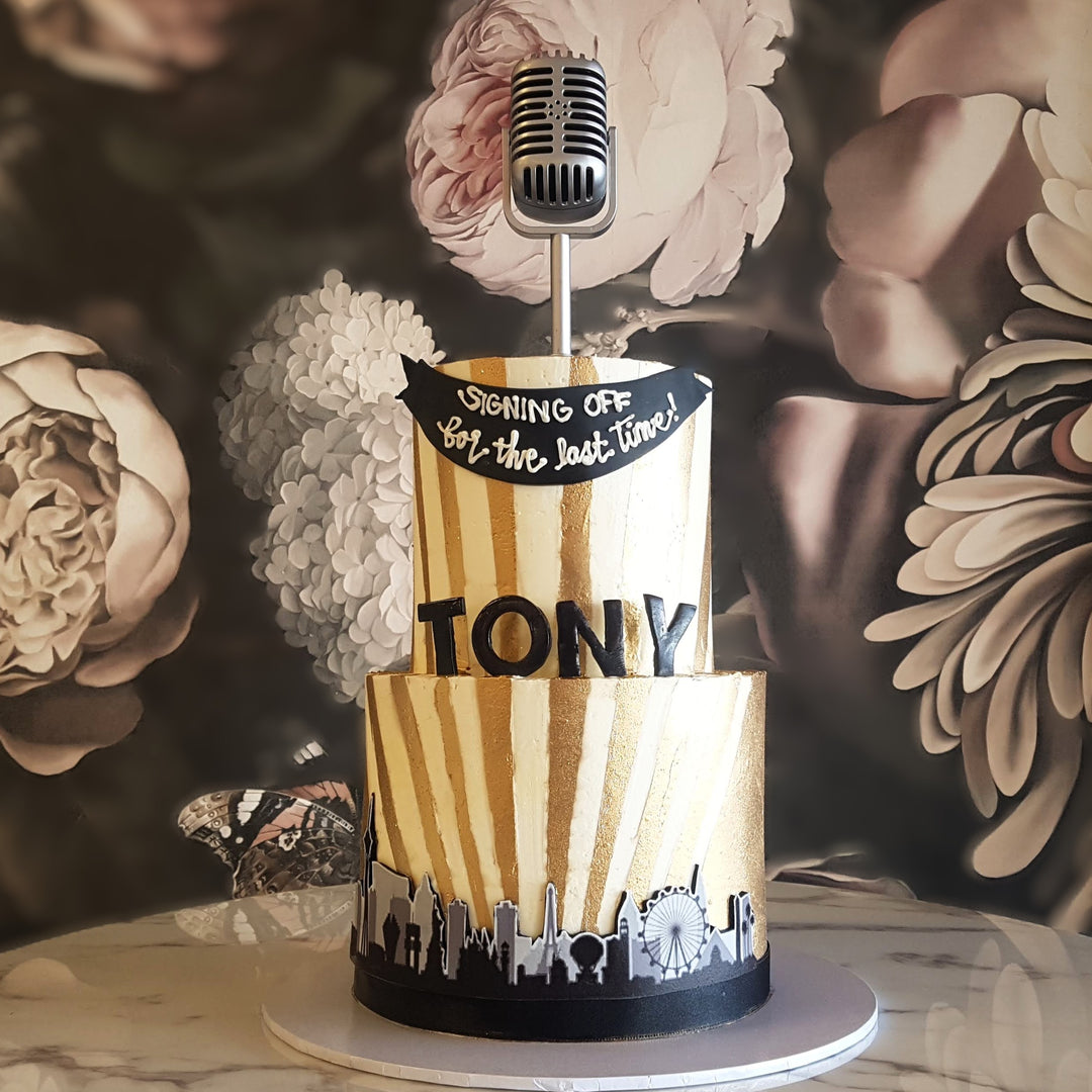 Singer's cake, music, farewell cake, mens celebration, cake delivery vegas