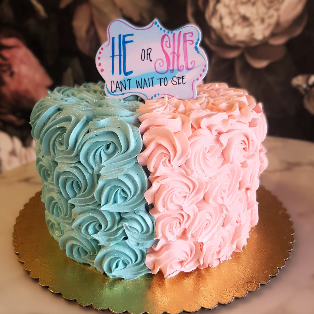 Gender reveal cake, Baby shower, Pink and blue, Baby cake vegas, Bakery near me, Cake Delivery Las Vegas