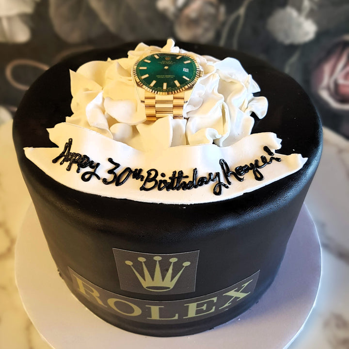 cake for men, mens birthday, classic cake, cake delivery vegas, mens celebration, timeless cakes, rolex cake