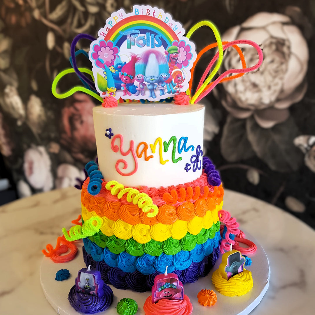 Trolls Cake Vegas, Baby Cake, Rainbow cake, Baby shower, cake delivery, summerlin cake, 7th birthday
