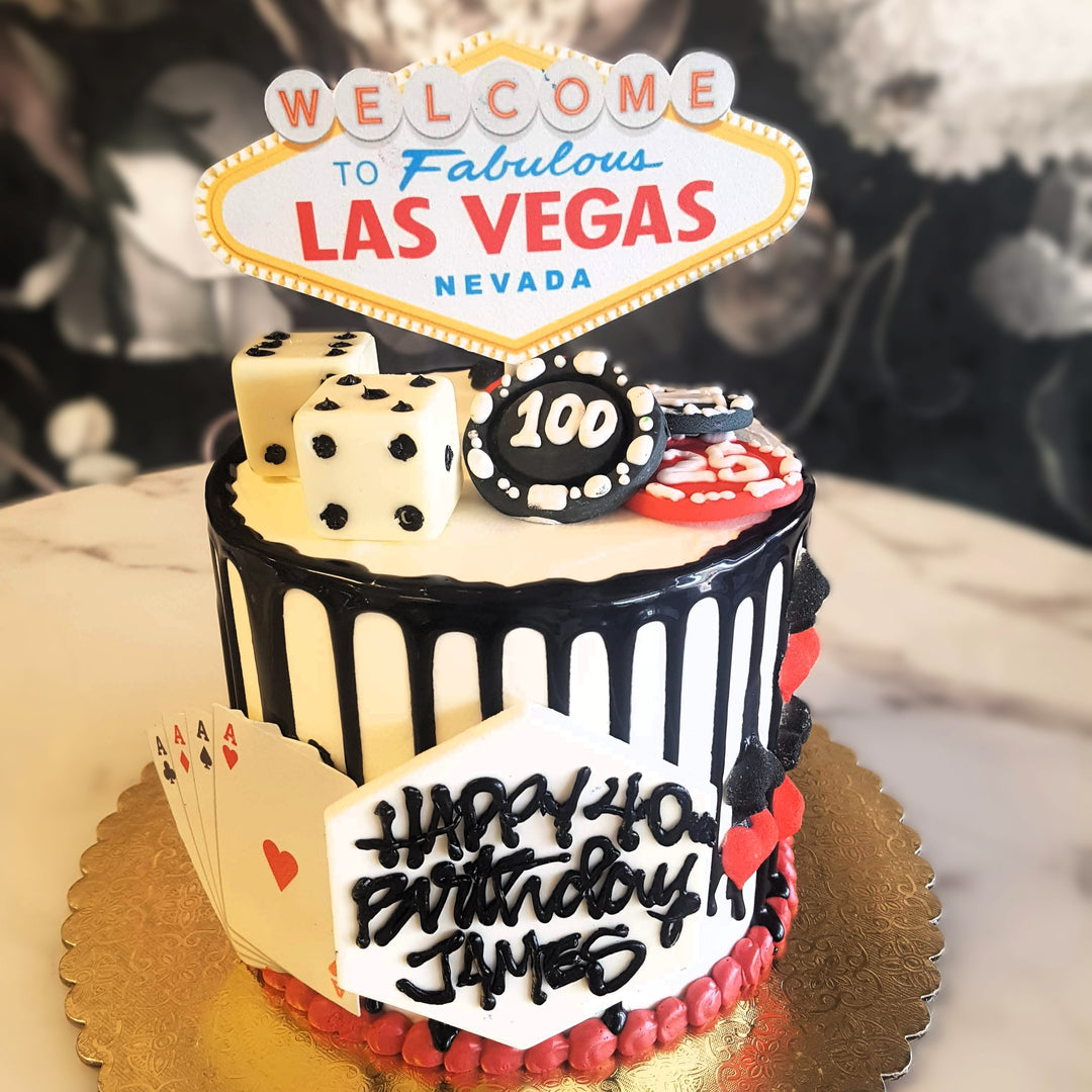 Casino themed cake, cards, poker chips, bet, cool cakes, mens birthday, bakery vegas, cake delivery
