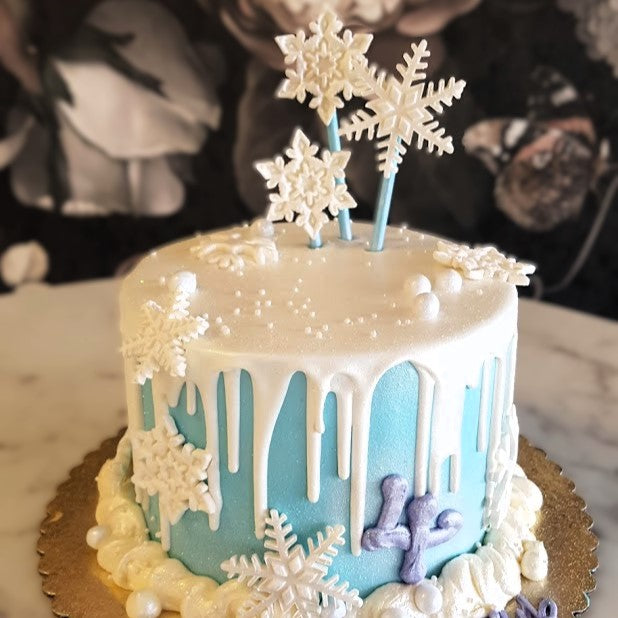 Winter themed cake, winter palette cake, thanksgiving cake, holiday cake vegas, bakery near me, birthday cake, vegas cake delivery January Capricorn cake, Elsa, Anna frozen, olaf