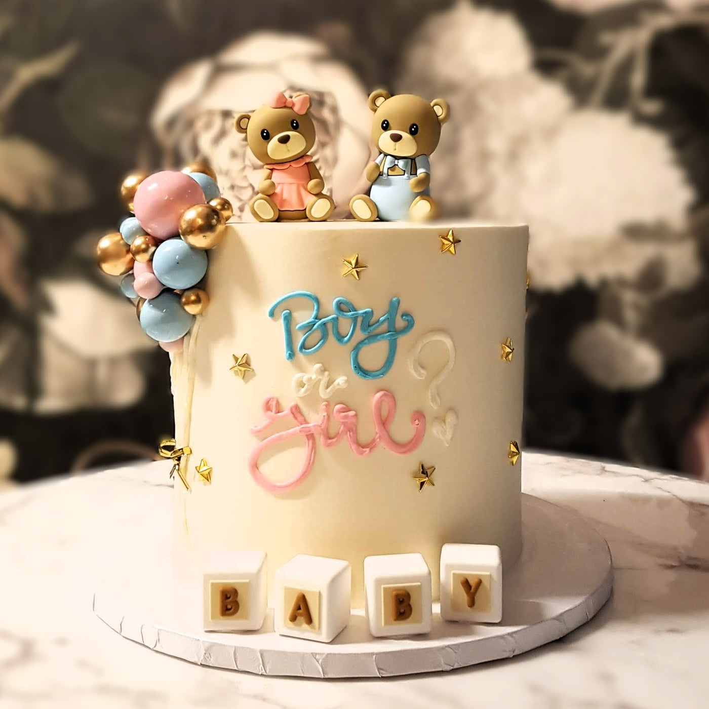 Gender reveal cake, Baby shower, Pink and blue, Baby cake vegas, Bakery near me, Cake Delivery Las Vegas