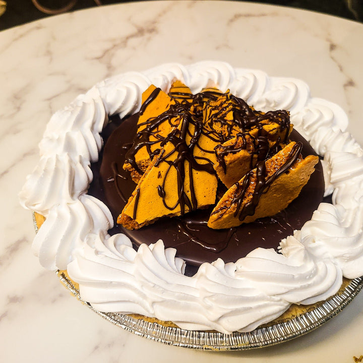 9" Peanut Butter Honeycomb Pie | Hearty and Homey Pie | GLUTEN FREE OPTION