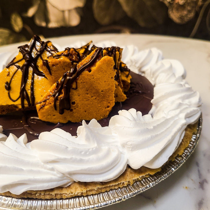 9" Peanut Butter Honeycomb Pie | Hearty and Homey Pie | GLUTEN FREE OPTION