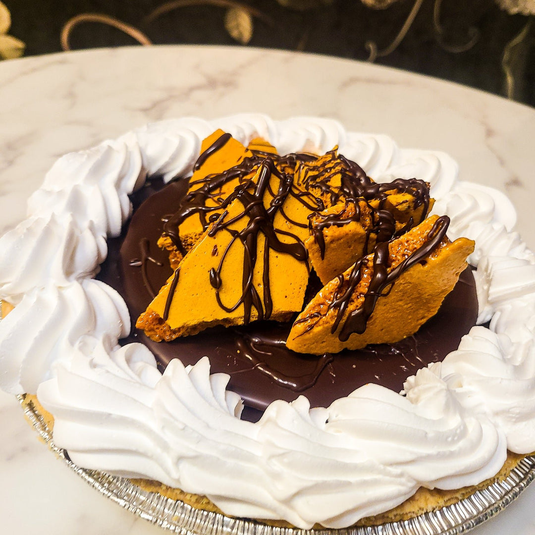 9" Peanut Butter Honeycomb Pie | Hearty and Homey Pie | GLUTEN FREE OPTION