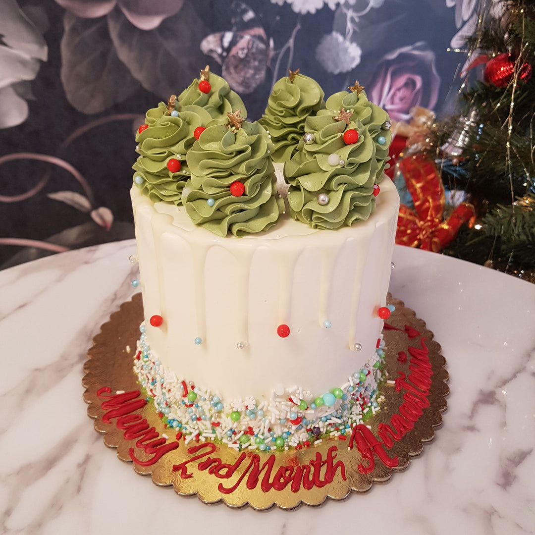 Christmas cake, beautiful drip cake, sprinkles, amazing cake, best seller, holiday cake