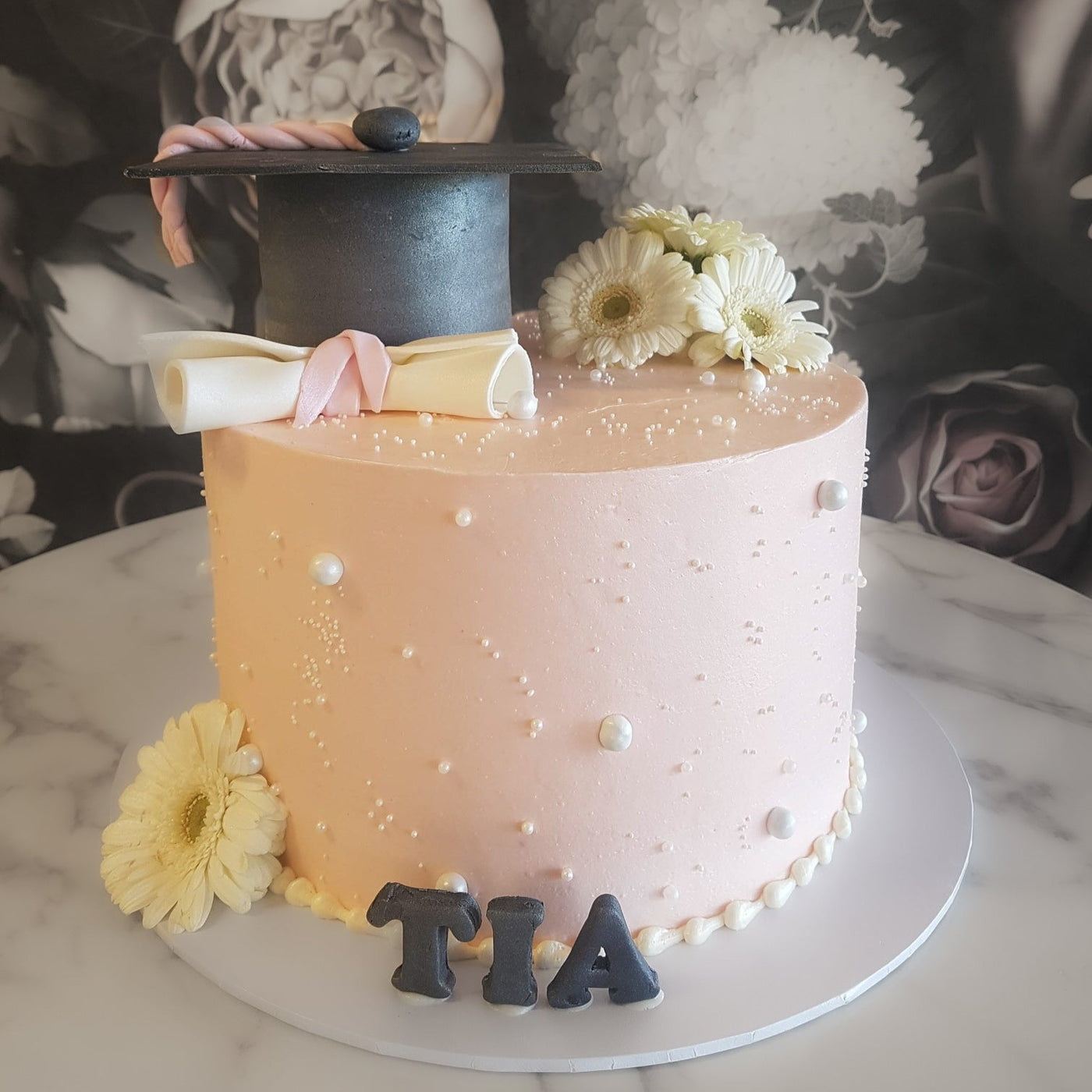 Elegant Floral Grad Cake College Graduation Cake High School Graduation Cake Elegant Floral Grad Cake College Graduation Cake High School Graduation Cake