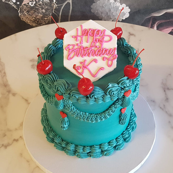 bridgerton  cake trendy cakes 2022 cakes 2023 cakes teal