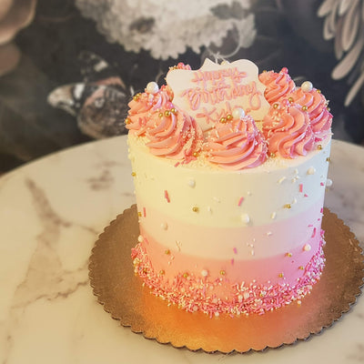 Pink bubble gum birthday cake 16th birthday quincenera