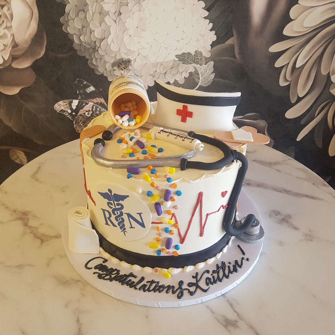 nurse cake, grad cake, nursing student