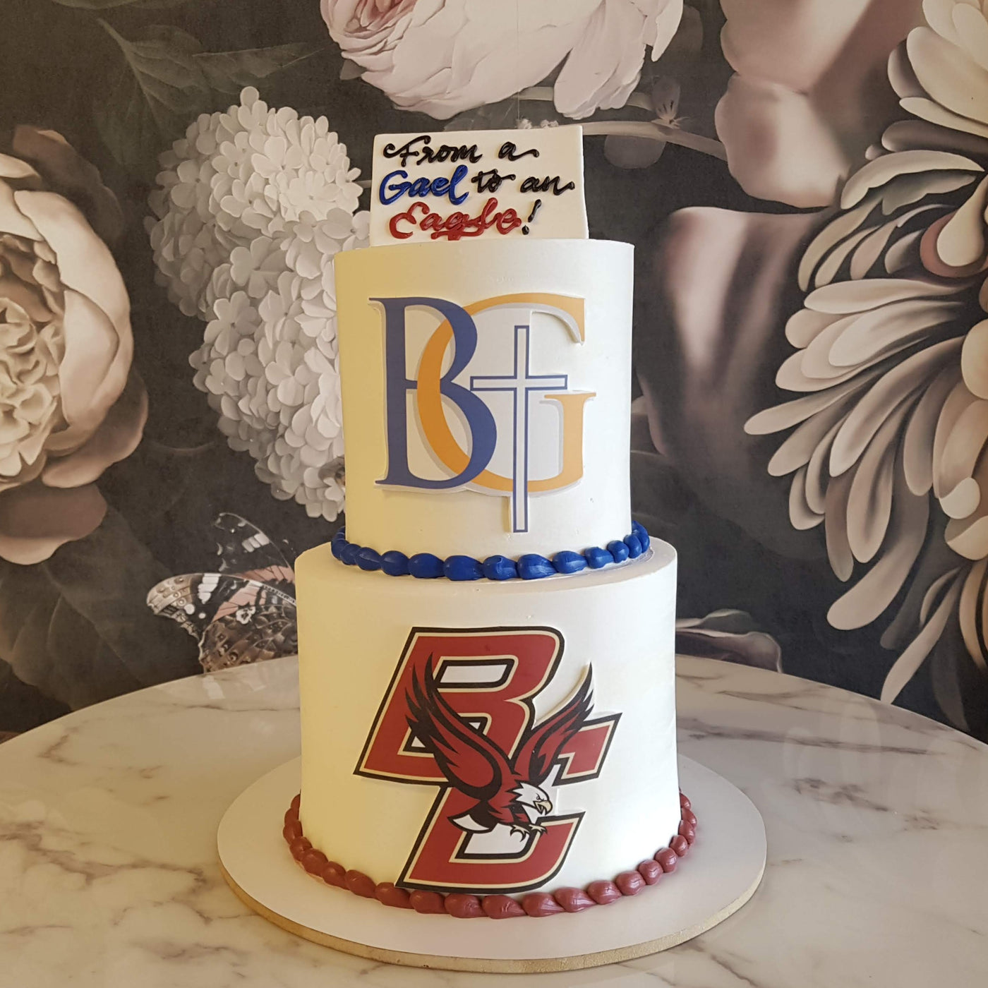 graduation cake, high school and college logo, simple graduation cake, you did it! congratulations, yummiest cake in las vegas, great to serve