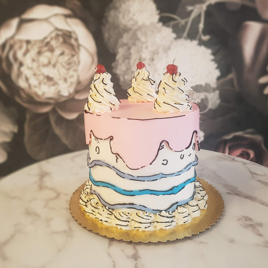 Comic cake fun cake artist cake drawing cake