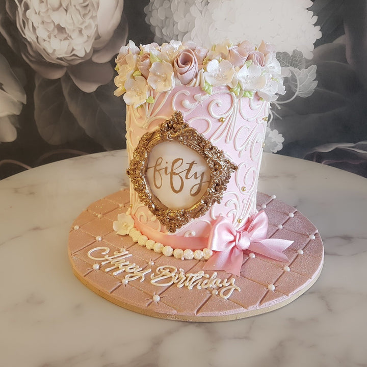 scroll cake buttercream delicious moist cake happy birthday ribbon