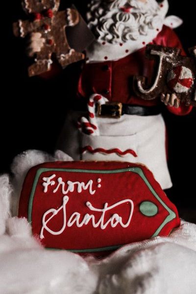 Dear santa cookies, gift tag cookie