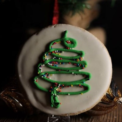 Christmas tree abstract sugar cookie