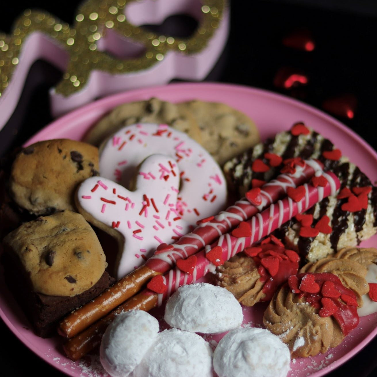 dessert charcuterie board, lovers plate, serves 2, valentines for girlfriend