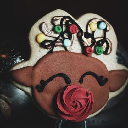 funny reindeer cookie