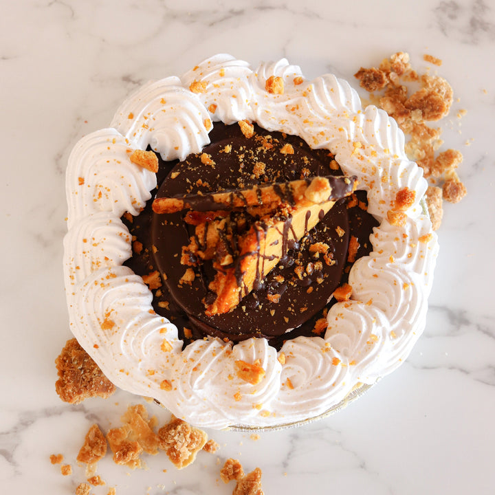 9" Peanut Butter Honeycomb Pie | Hearty and Homey Pie | GLUTEN FREE OPTION